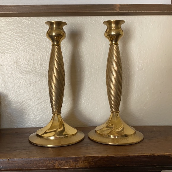 Lexington Solid Brass Taper Candlesticks - Pair - Picture 2 of 9